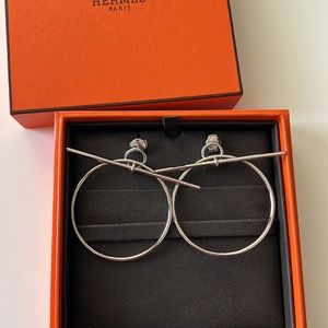 Hermes Loop Silver Earnings Original Packaging